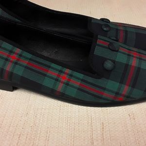 Plaid green tartan loafer shoes Lakspur Collection 8.5